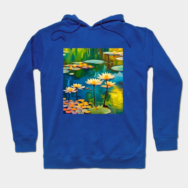 Water Lilies (tribute to Monet) Hoodie by RoxanneG